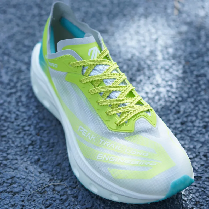 Engine Bird Low Top Ultra Critical Nitrogen Gas Base Carbon Fiber Board CPU Running Shoes Unisex Green Yellow-2