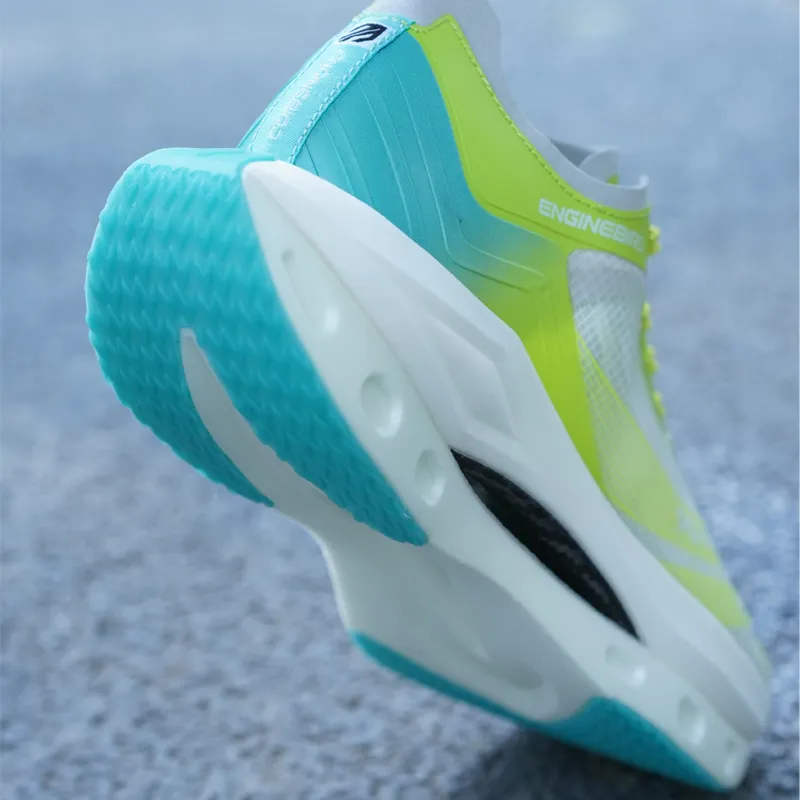 Engine Bird Low Top Ultra Critical Nitrogen Gas Base Carbon Fiber Board CPU Running Shoes Unisex Green Yellow-3