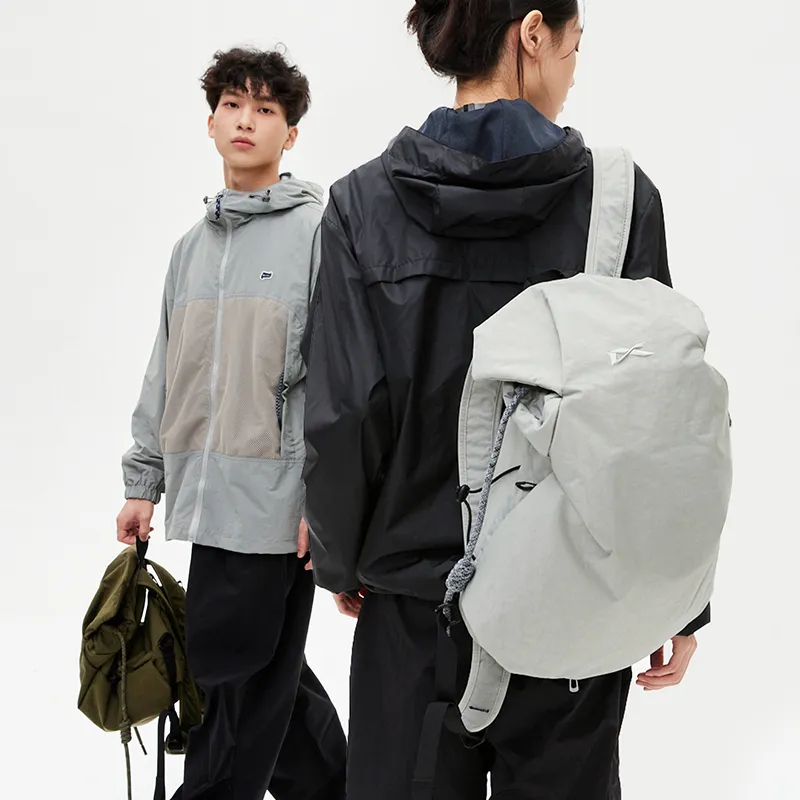 NIID Polyester Backpack Medium Size Unisex Black/Green/Gray-4