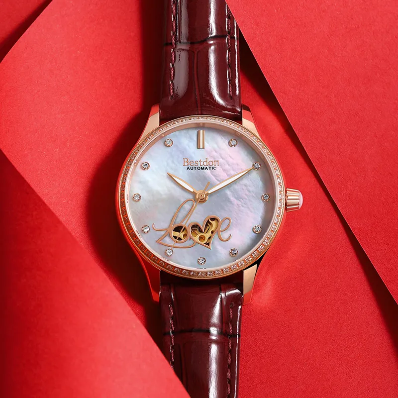 Bestdon Automatic Mechanical Movement Watch Women's Watch Mother-of-Pearl Color Watch Dial-1
