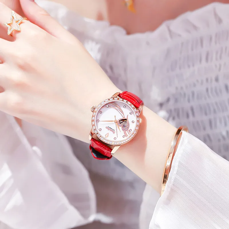 Bestdon Automatic Mechanical Movement Ceramic Strap Watch Women's Watch Mother-of-Pearl Color Watch Dial-10