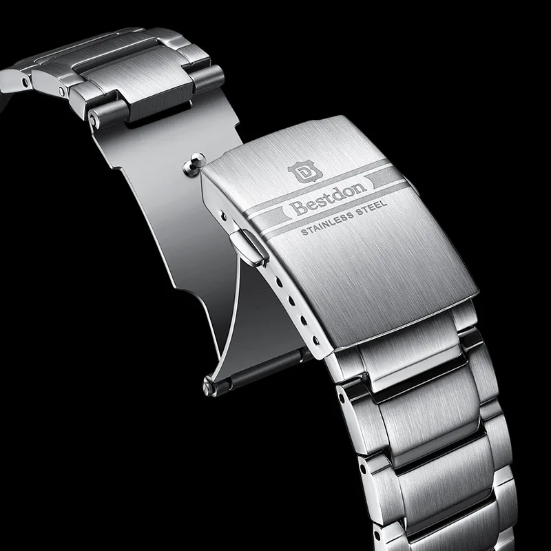 Bestdon Automatic Mechanical Movement Stainless Steel Watchband Men's Watches Blue Dial-8