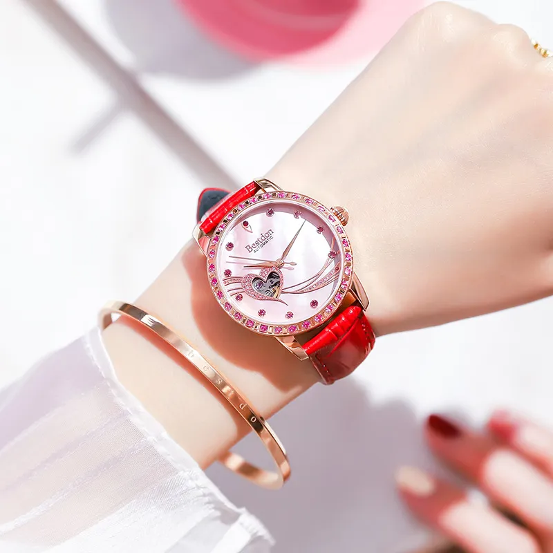 Bestdon Automatic Mechanical Movement Ceramic Strap Watch Women's Watch Mother-of-Pearl Color Watch Dial-13