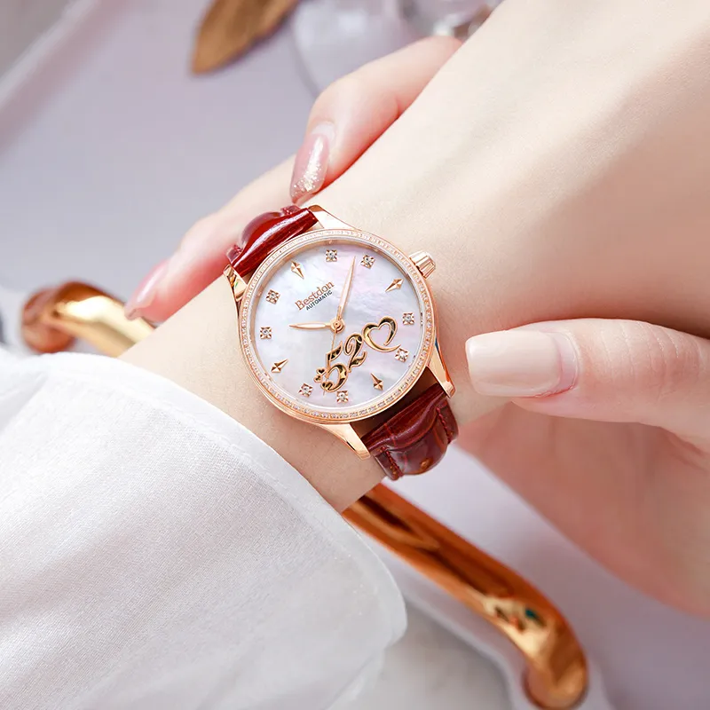 Bestdon Automatic Mechanical Movement Watch Women's Watch Mother-of-Pearl Color Watch Dial-15