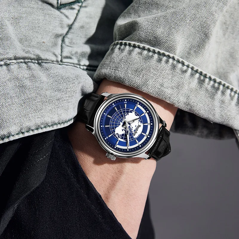 Bestdon Automatic Mechanical Movement Watch Men's Watches Blue Dial-2