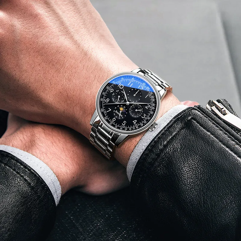 Bestdon Automatic Mechanical Movement Stainless Steel Watchband Watch Men's Watches Black Dial-19
