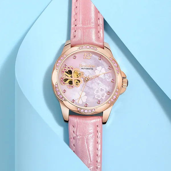 Bestdon Mechanical Movement Stainless Steel Watchband Watch Women's Watch Mother-of-Pearl Color Watch Dial-13