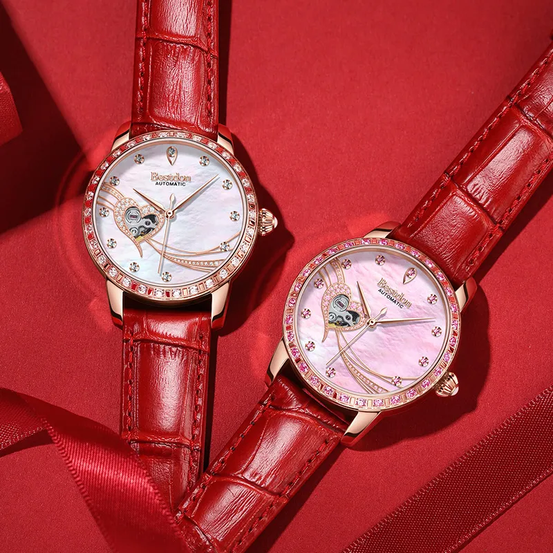 Bestdon Automatic Mechanical Movement Ceramic Strap Watch Women's Watch Mother-of-Pearl Color Watch Dial-14