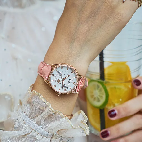 Bestdon Mechanical Movement Genuine Leather Strap Watch Women's Watch White Dial-13