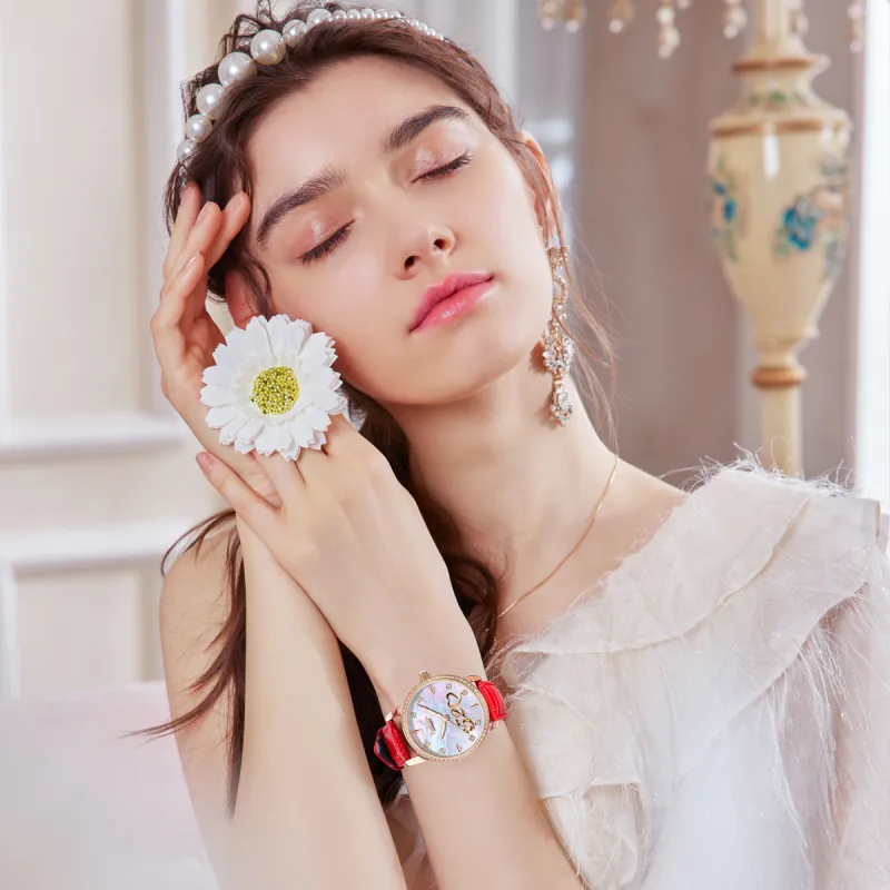 Bestdon Automatic Mechanical Movement Watch Women's Watch Mother-of-Pearl Color Watch Dial-13