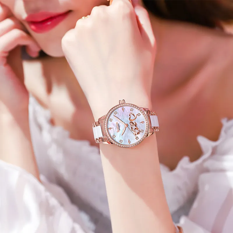 Bestdon Automatic Mechanical Movement Watch Women's Watch Mother-of-Pearl Color Watch Dial-20