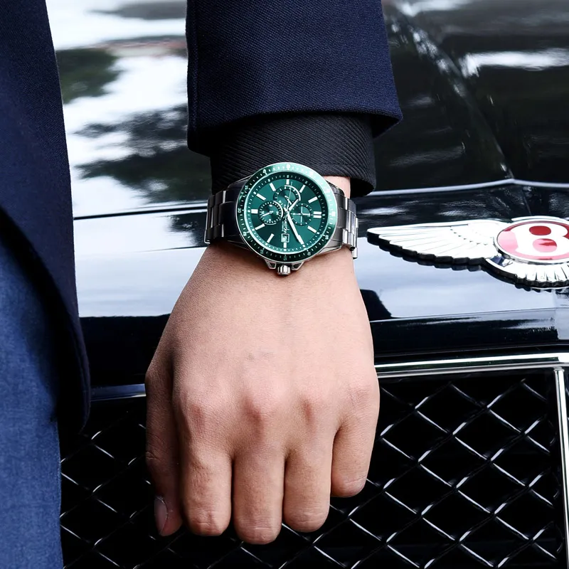 Bestdon Automatic Mechanical Movement Stainless Steel Watchband Men's Watches Green Dial-5