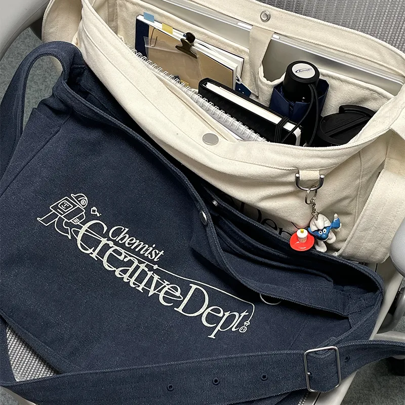 CHEMIST CREATIONS Polyester Commute Shoulder Bag Unisex Navy Blue/cream White-1