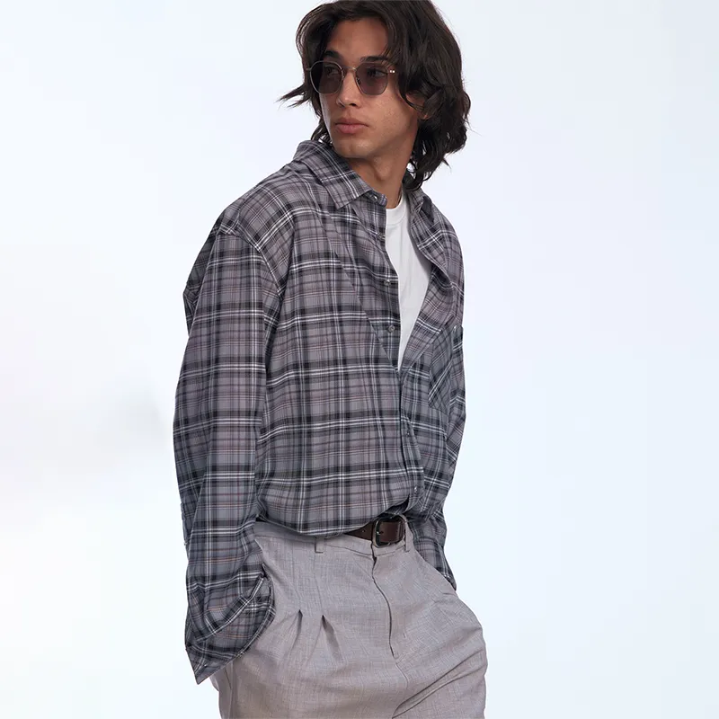 C2H4 Shirts Men Plaid-2