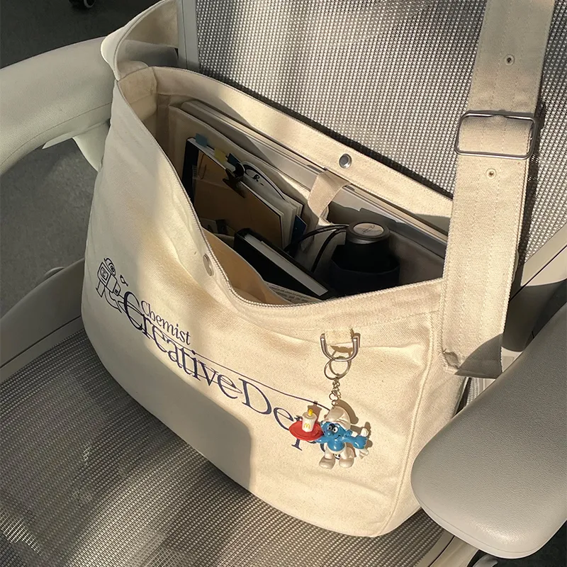 CHEMIST CREATIONS Polyester Commute Shoulder Bag Unisex Navy Blue/cream White-7