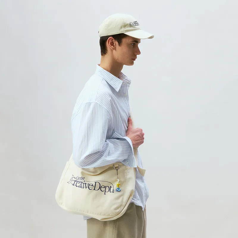 CHEMIST CREATIONS Polyester Commute Shoulder Bag Unisex Navy Blue/cream White-8