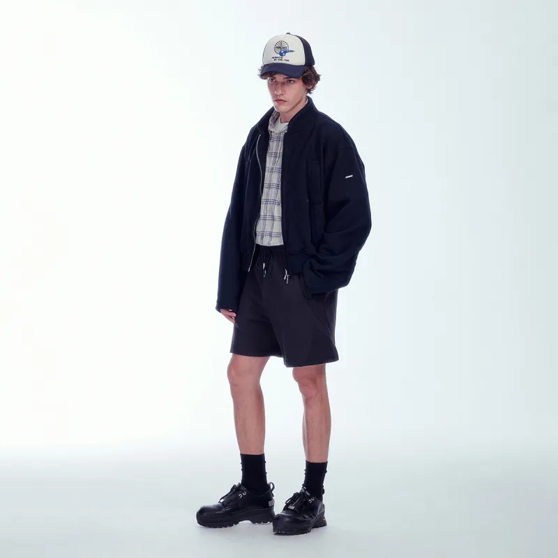 C2H4 Mélange effect Cotton Track Shorts-5