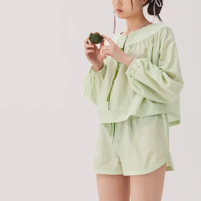 Sangluo Pajama Set Women's Green Jade Stone-2