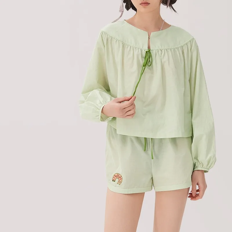 Sangluo Pajama Set Women's Green Jade Stone-1