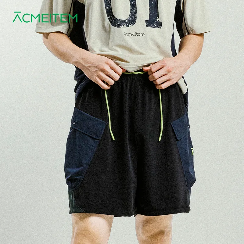 ACMEITEM Casual Shorts Unisex Dark Navy Blue-2