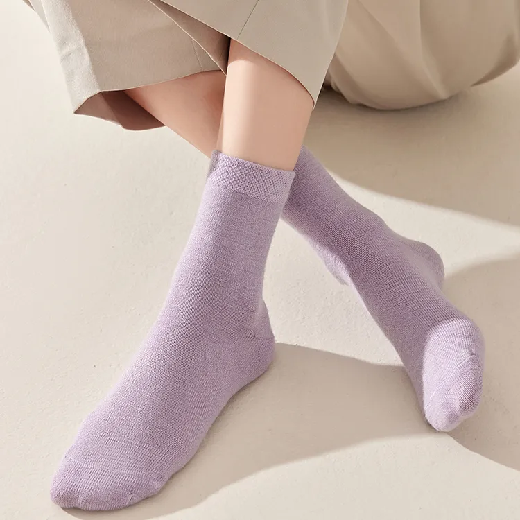 H YXIANG Mid Calf Socks Women's 4 Pack-8