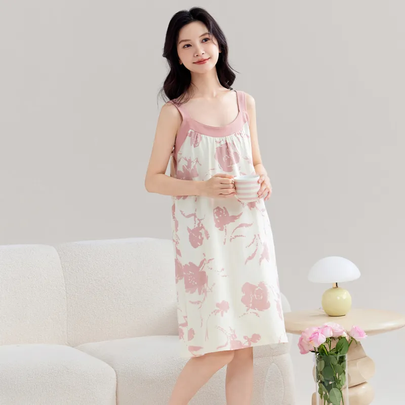 H YXIANG Nightgown Women's Misty Pink-4