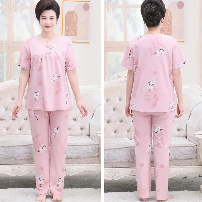 H-YXIANG Pajama Set Women's Pastel Pink-5