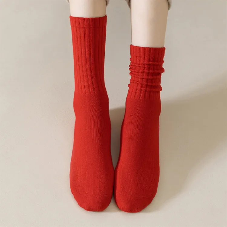 H YXIANG Mid Calf Socks Women's 4 Pack-25