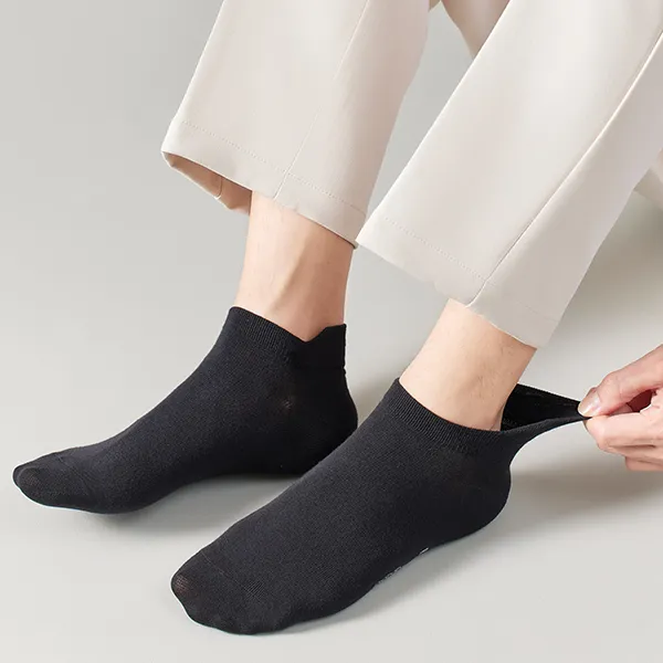 H YXIANG Ankle Socks Men's 6 Pack Black-4