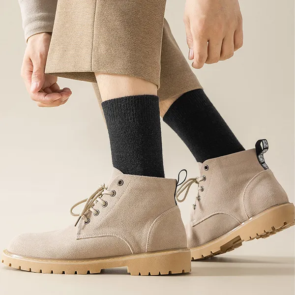 H YXIANG Mid Calf Socks Men's 3 Pack-8