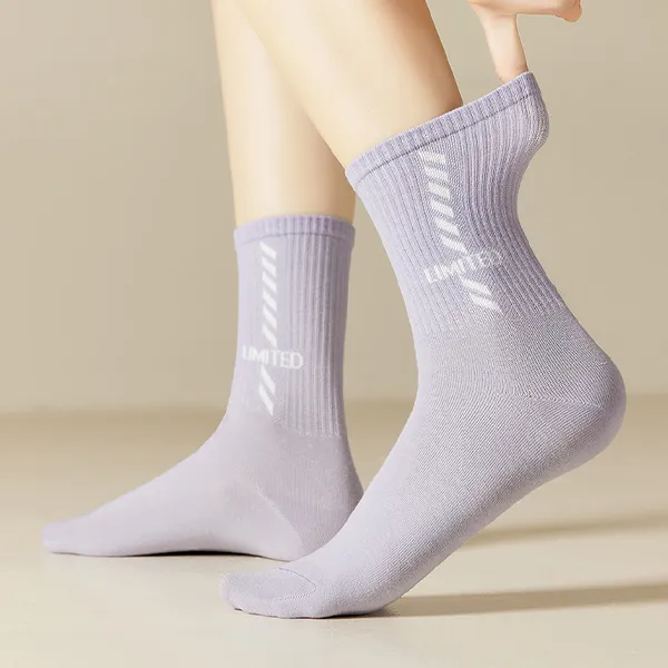 H YXIANG Mid Calf Socks Women's 4 Pack Lilac-3