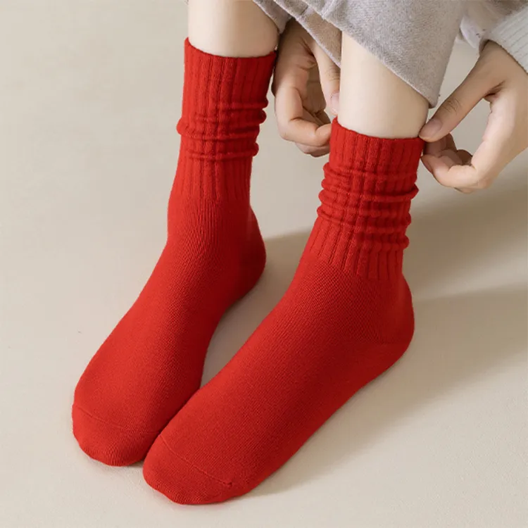 H YXIANG Mid Calf Socks Women's 4 Pack-26