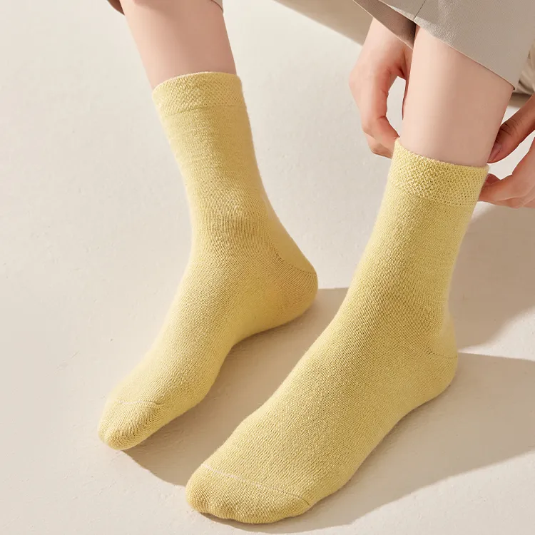 H YXIANG Mid Calf Socks Women's 4 Pack-9