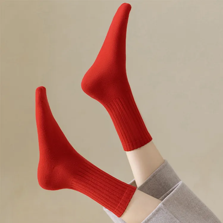H YXIANG Mid Calf Socks Women's 4 Pack-29