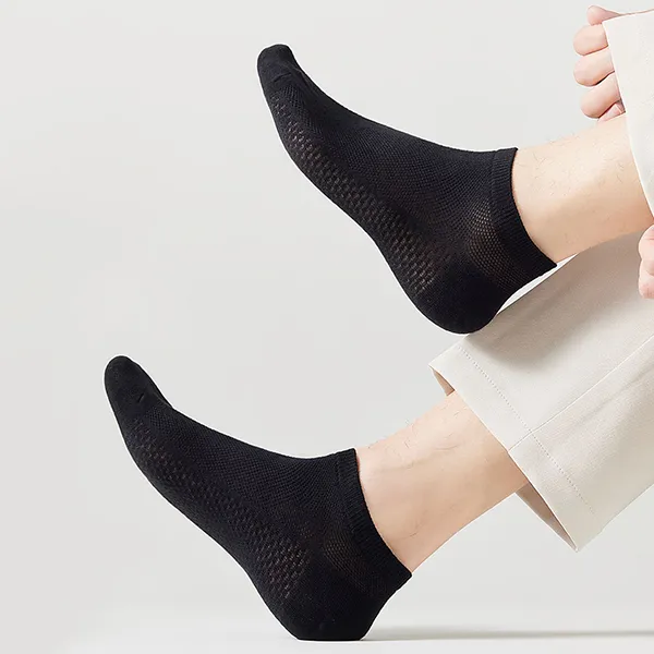 H YXIANG Ankle Socks Men's 6 Pack Black-4
