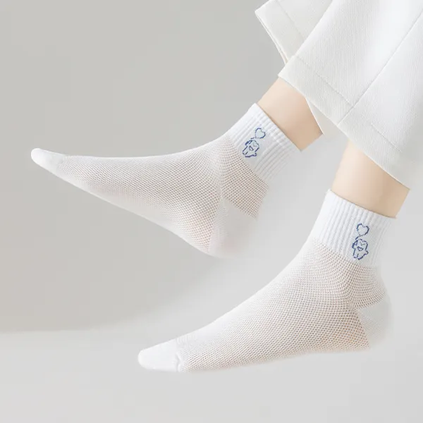 H YXIANG Ankle Socks Women's 6 Pack White-1