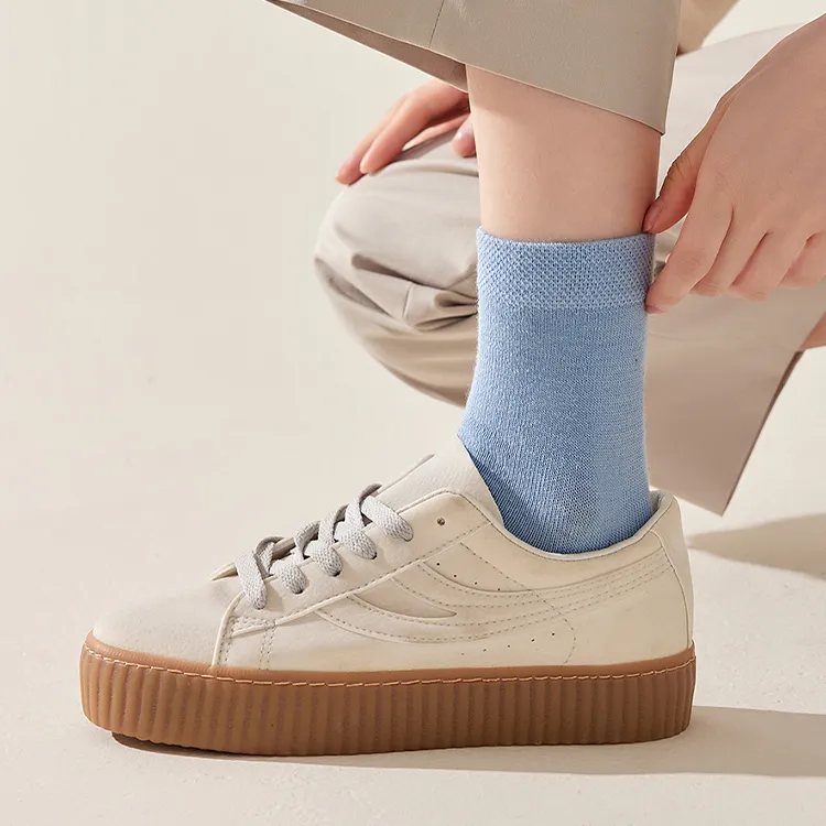 H YXIANG Mid Calf Socks Women's 4 Pack-11