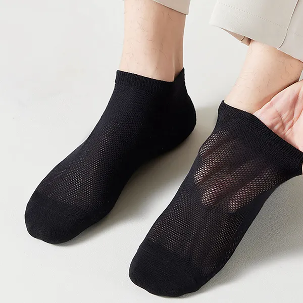 H YXIANG Ankle Socks Men's 6 Pack Black-1