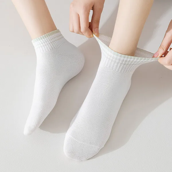 H YXIANG Ankle Socks Women's 6 Pack White-3