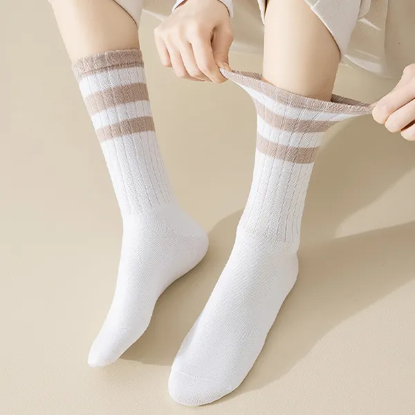 H YXIANG Mid Calf Socks Women's 4 Pack-3