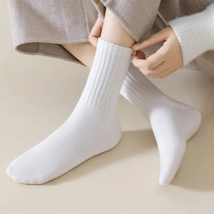 H YXIANG Mid Calf Socks Women's 4 Pack-16