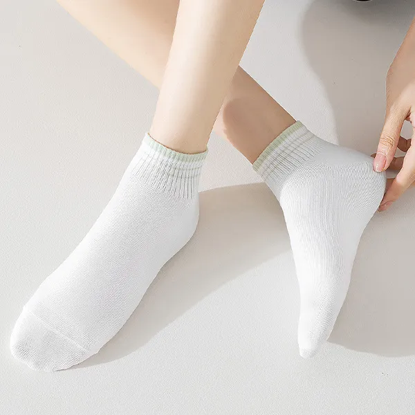 H YXIANG Ankle Socks Women's 6 Pack White-2