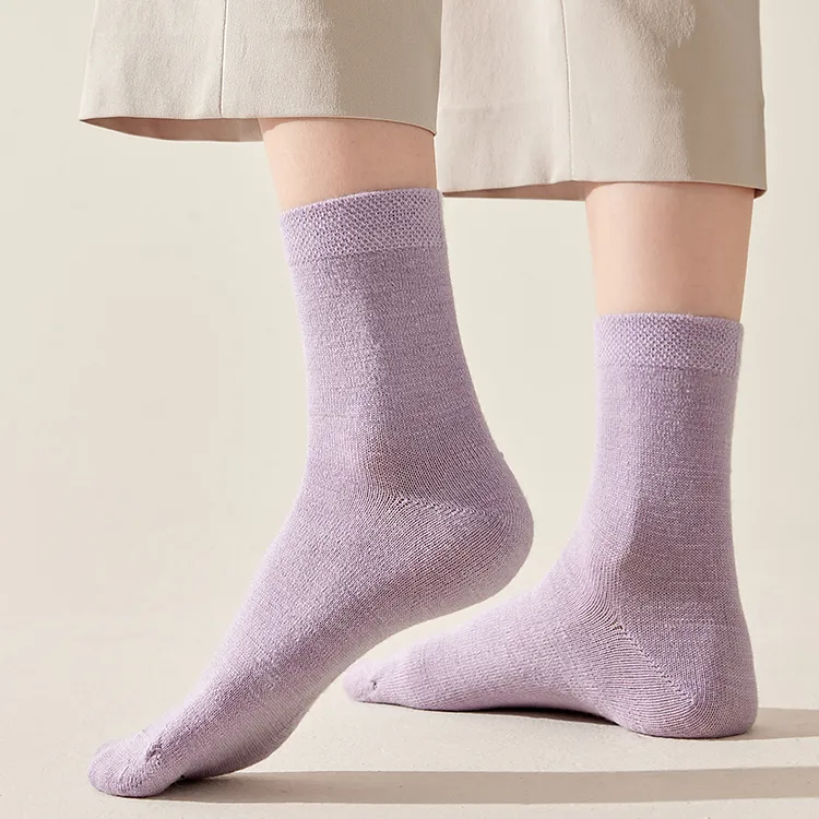 H YXIANG Mid Calf Socks Women's 4 Pack-7
