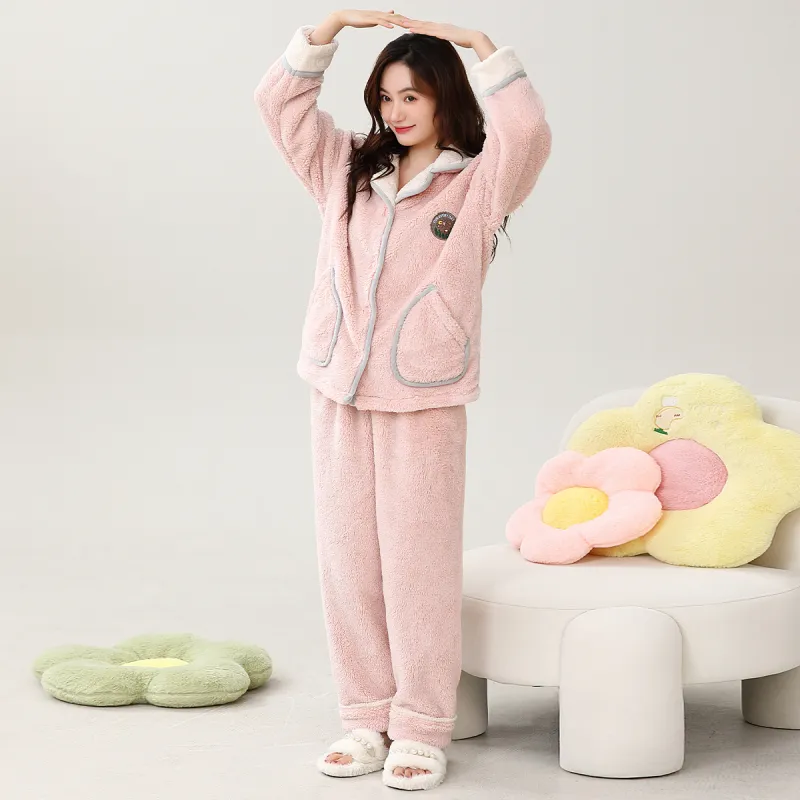 H YXIANG Pajama Set Women's Pink-3
