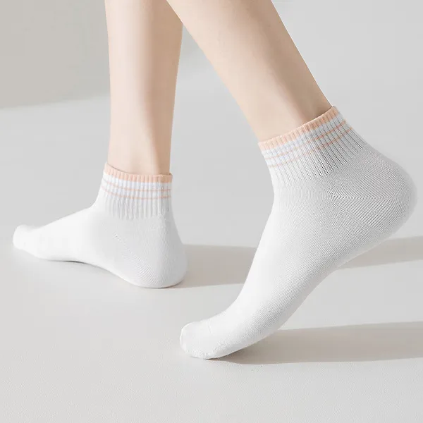 H YXIANG Ankle Socks Women's 6 Pack White-4