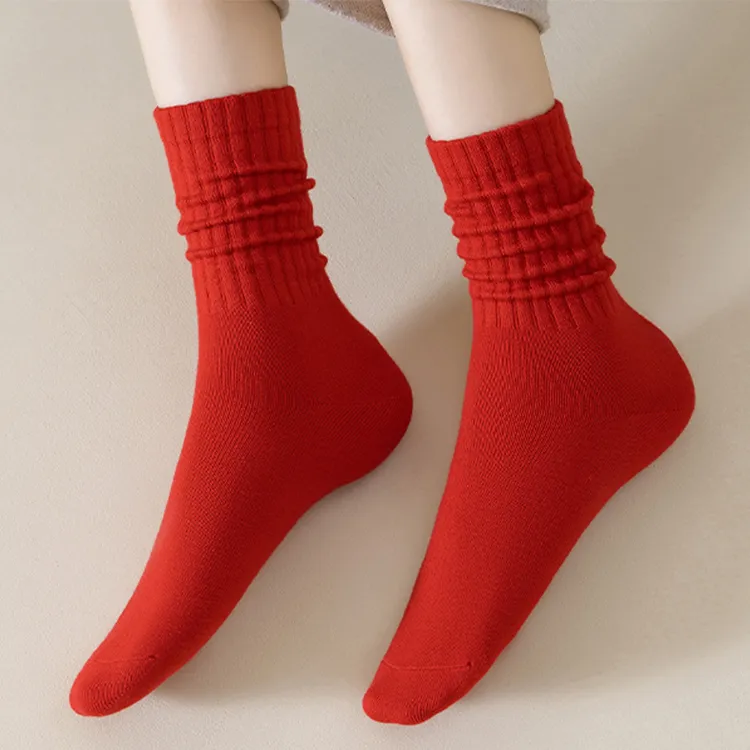 H YXIANG Mid Calf Socks Women's 4 Pack-27