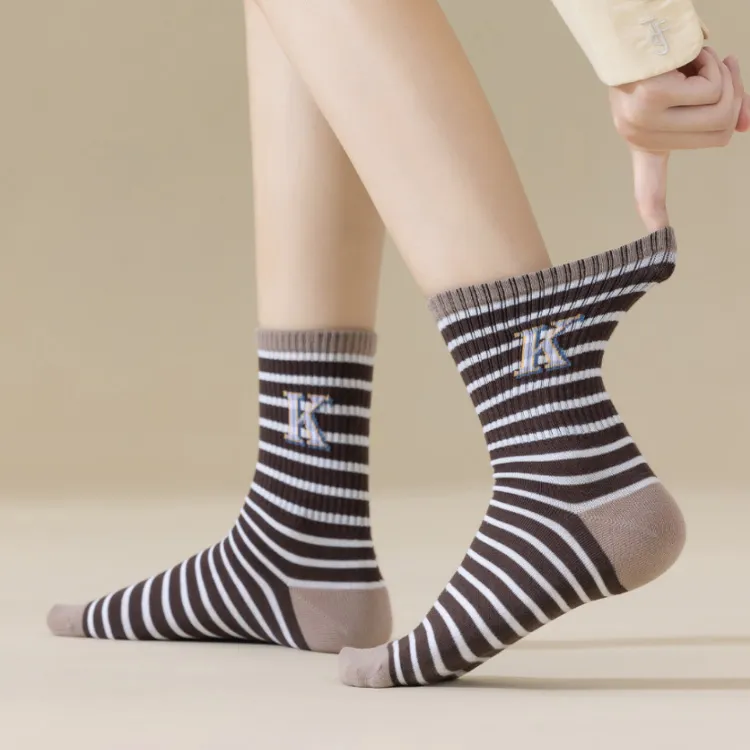 H YXIANG Mid Calf Socks Women's 5 Pack Mixed Color-1