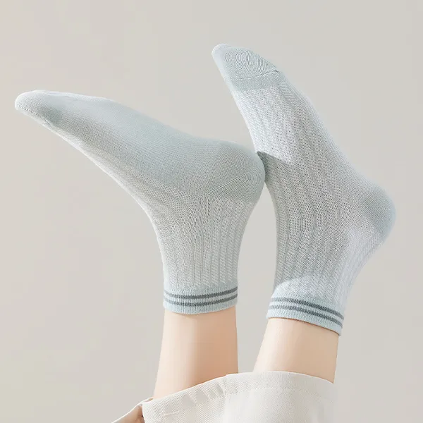 H YXIANG Mid Calf Socks Women's 5 Pack-2