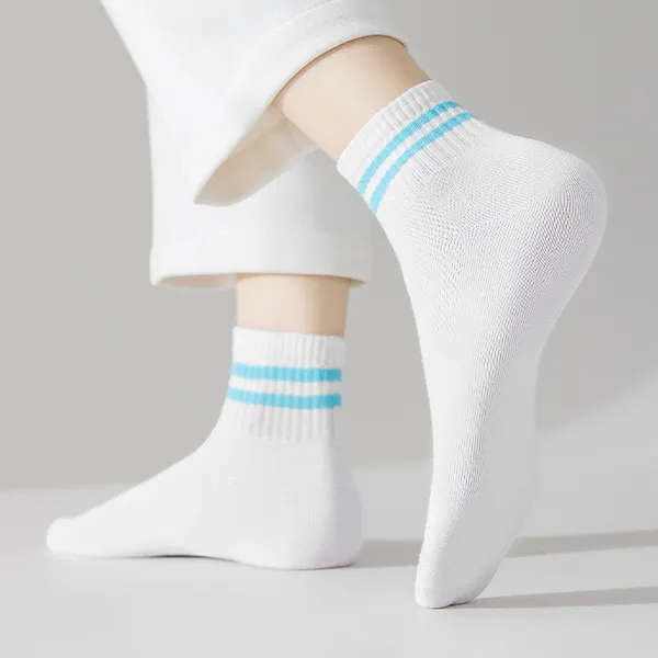 H YXIANG Ankle Socks Women's 5 Pack White-2