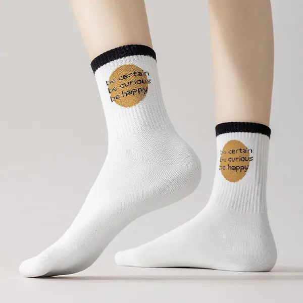 H YXIANG Mid Calf Socks Women's 5 Pack Mixed Color-1